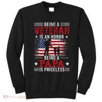 Being A Veteran Is An Honor Being Papa Is Priceless Sweatshirt thumb 0