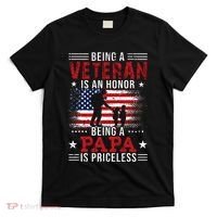 Being A Veteran Is An Honor Being Papa Is Priceless T-Shirt thumb 0