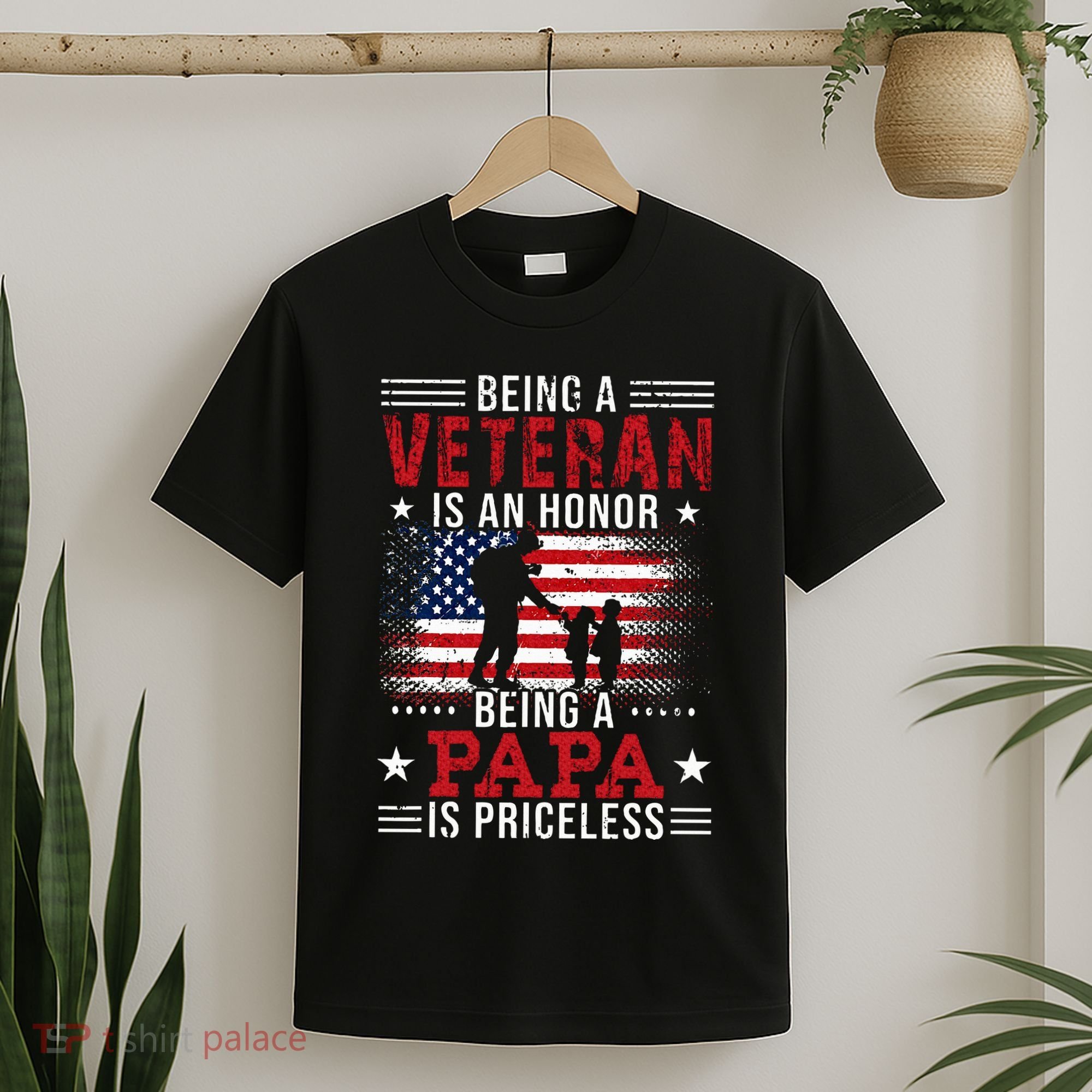 Being A Veteran Is An Honor Being Papa Is Priceless T-Shirt