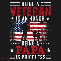 Being A Veteran Is An Honor Being Papa Is Priceless Coaster thumb 2