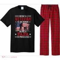 Being A Veteran Is An Honor Being Papa Is Priceless Pajama Set thumb 0