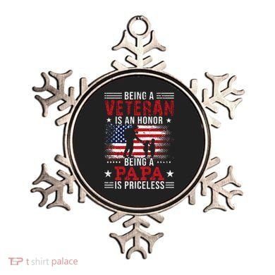 Being A Veteran Is An Honor Being Papa Is Priceless Ornament