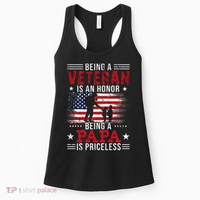 Being A Veteran Is An Honor Being Papa Is Priceless Women's Tank Top