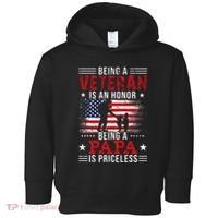 Being A Veteran Is An Honor Being Papa Is Priceless Toddler Hoodie thumb 0