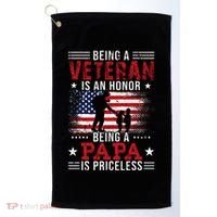 Being A Veteran Is An Honor Being Papa Is Priceless Golf Towel thumb 0
