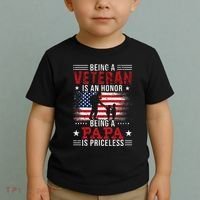 Being A Veteran Is An Honor Being Papa Is Priceless Toddler T-Shirt thumb 2