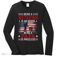 Being A Veteran Is An Honor Being Papa Is Priceless Women's Long Sleeve Shirt thumb 0