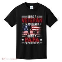 Being A Veteran Is An Honor Being Papa Is Priceless Kids T-Shirt thumb 0