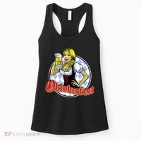 Bavarian Girl With A Glass of Beer Celebrating Oktoberfest Women's Tank Top thumb 0