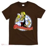 Bavarian Girl With A Glass of Beer Celebrating Oktoberfest T-Shirt thumb 0