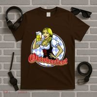 Bavarian Girl With A Glass of Beer Celebrating Oktoberfest T-Shirt thumb 5