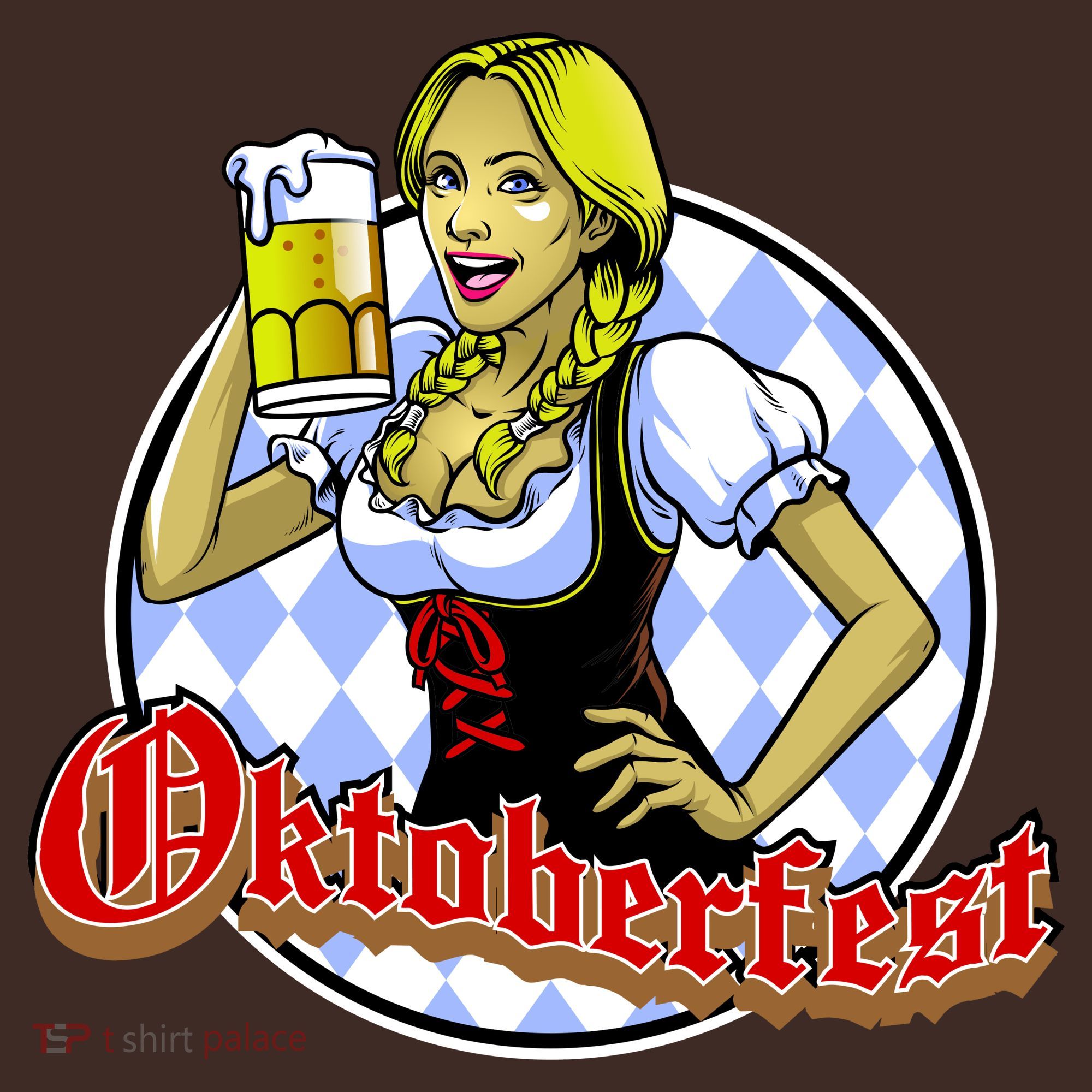 Bavarian Girl With A Glass of Beer Celebrating Oktoberfest T-Shirt