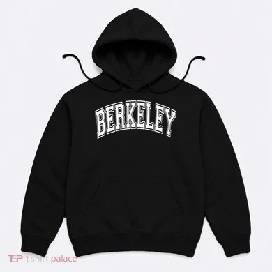 Berkeley Arched White Text Hoodie