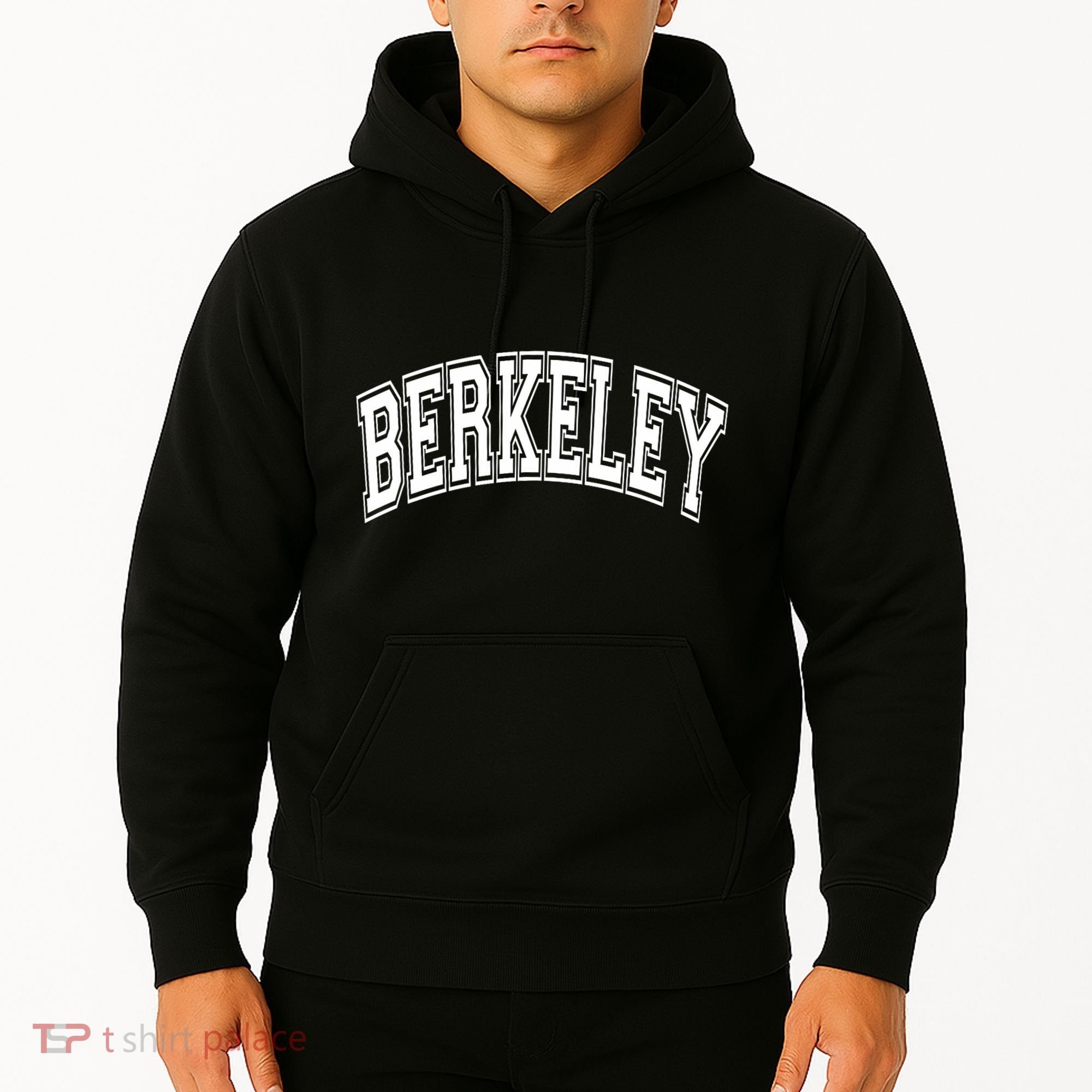 Berkeley Arched White Text Hoodie