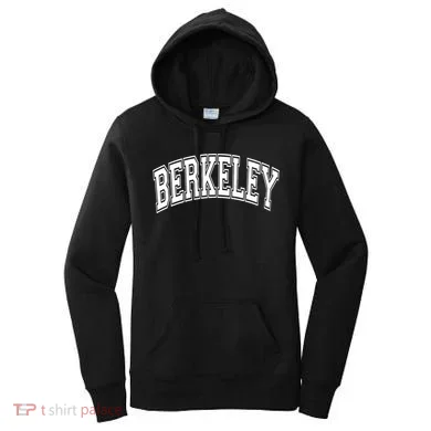 Berkeley Arched White Text Women's Hoodie