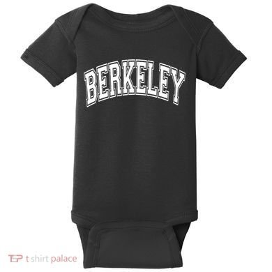 Berkeley Arched White Text Baby Bodysuit