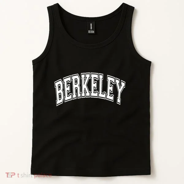 Berkeley Arched White Text Tank Top