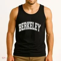 Berkeley Arched White Text Tank Top thumb 3