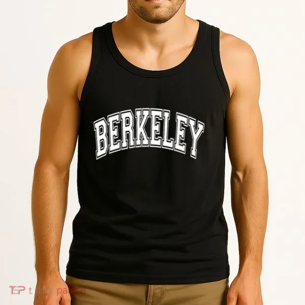 Berkeley Arched White Text Tank Top