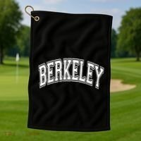 Berkeley Arched White Text Golf Towel thumb 1