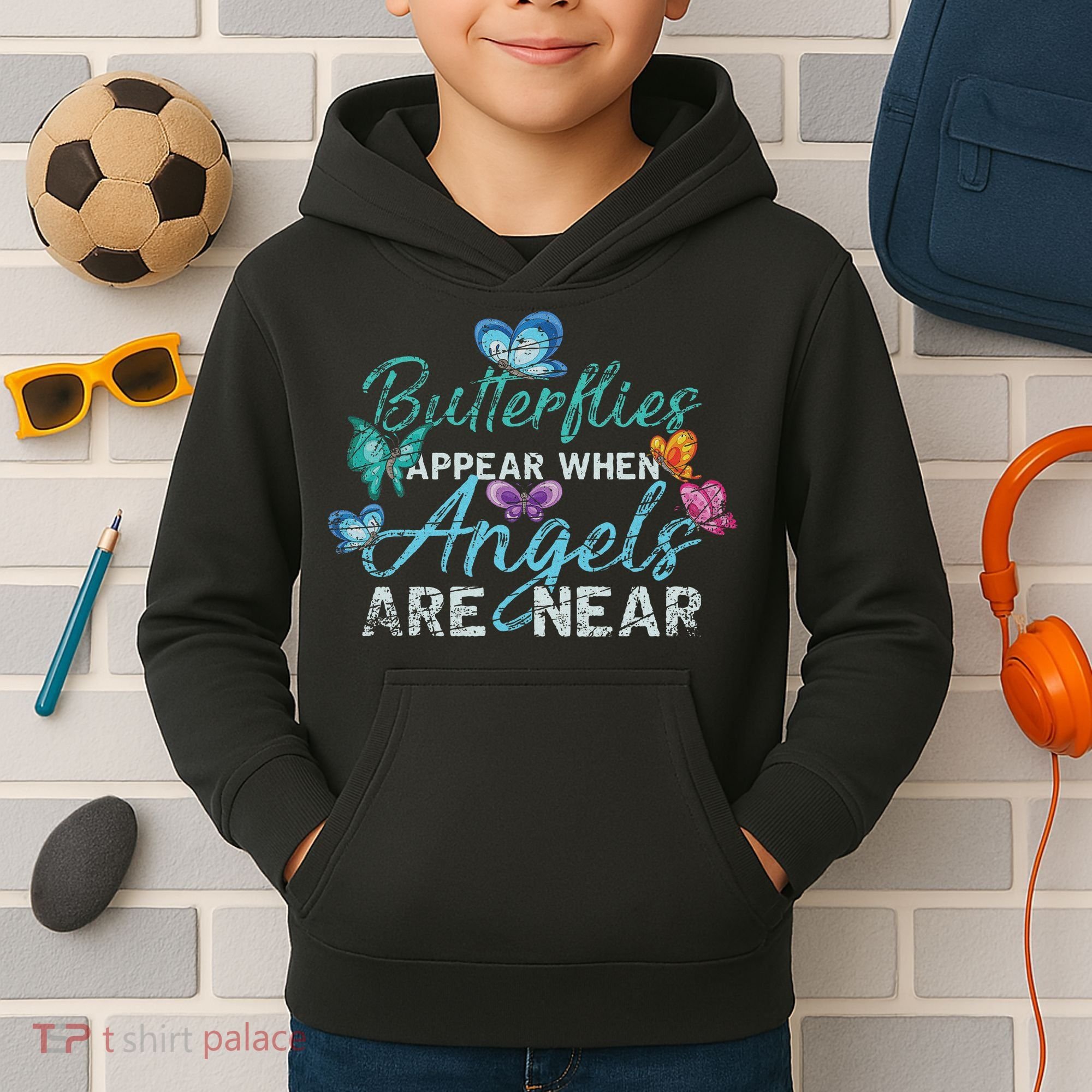 Butterflies Appear When Angels Are Near Butterfly Kids Hoodie
