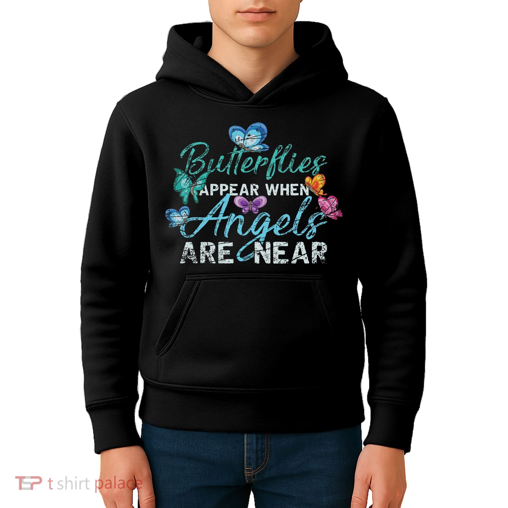 Butterflies Appear When Angels Are Near Butterfly Kids Hoodie