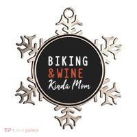 Biking And Wine Kinda Mom Mountain Bike Trails Bycicle Great Gift Ornament thumb 0