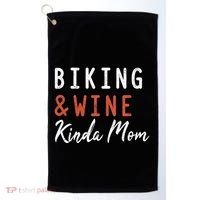 Biking And Wine Kinda Mom Mountain Bike Trails Bycicle Great Gift Golf Towel thumb 0