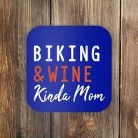 Biking And Wine Kinda Mom Mountain Bike Trails Bycicle Great Gift Coaster thumb 0