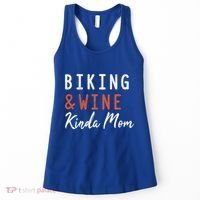 Biking And Wine Kinda Mom Mountain Bike Trails Bycicle Great Gift Women's Tank Top thumb 0