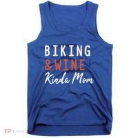 Biking And Wine Kinda Mom Mountain Bike Trails Bycicle Great Gift Tank Top thumb 0