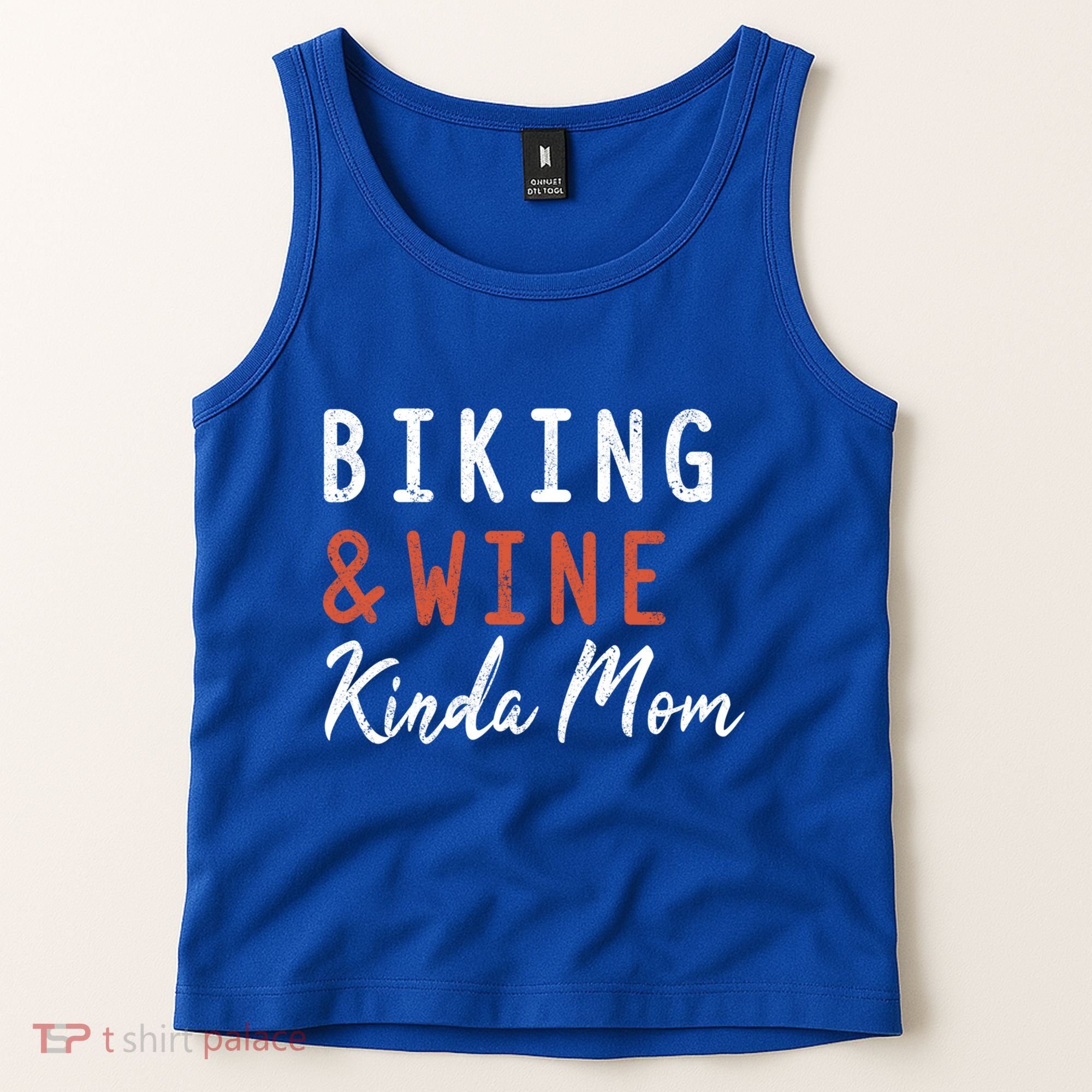 Biking And Wine Kinda Mom Mountain Bike Trails Bycicle Great Gift Tank Top