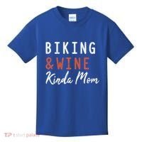 Biking And Wine Kinda Mom Mountain Bike Trails Bycicle Great Gift Kids T-Shirt thumb 0