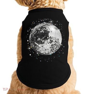 Black And White Disco Ball Club Retro Doggie Tank