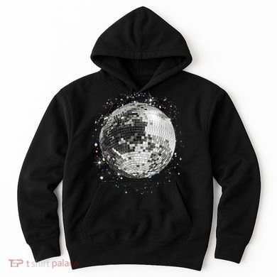 Black And White Disco Ball Club Retro Hoodie