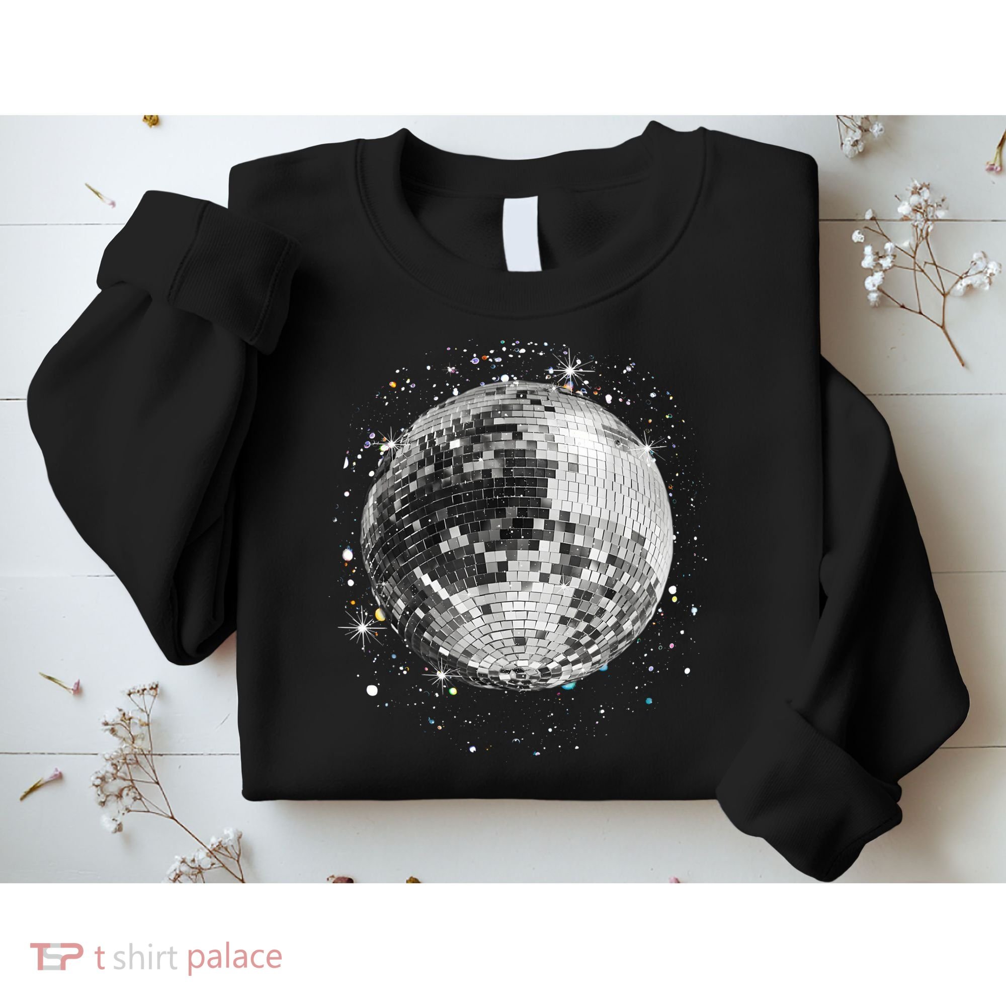 Black And White Disco Ball Club Retro Sweatshirt