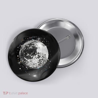 Black And White Disco Ball Club Retro Button