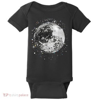 Black And White Disco Ball Club Retro Baby Bodysuit