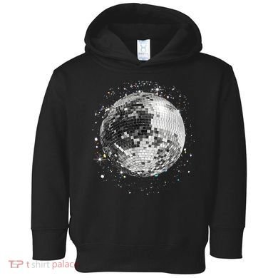Black And White Disco Ball Club Retro Toddler Hoodie