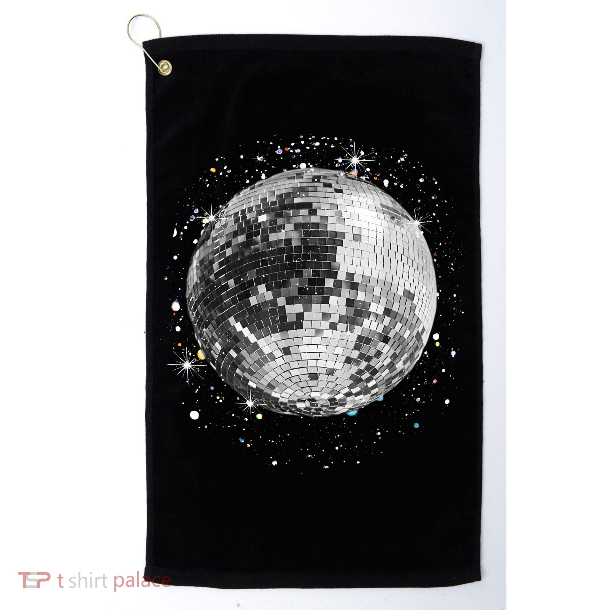 Black And White Disco Ball Club Retro Golf Towel