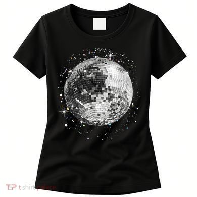 Black And White Disco Ball Club Retro Women's T-Shirt