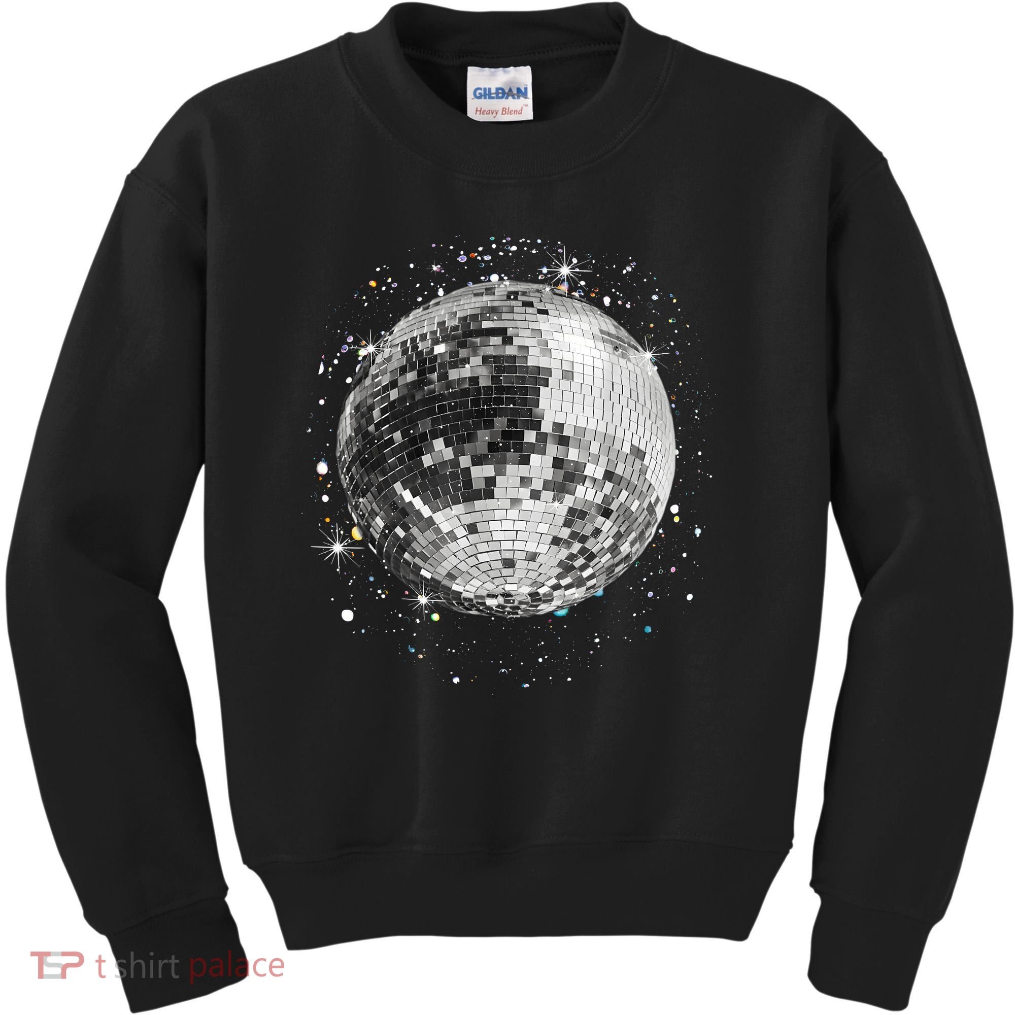 Black And White Disco Ball Club Retro Kids Sweatshirt