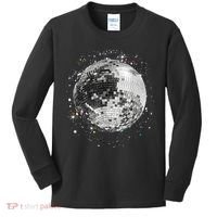 Black And White Disco Ball Club Retro Kids Long Sleeve Shirt thumb 0