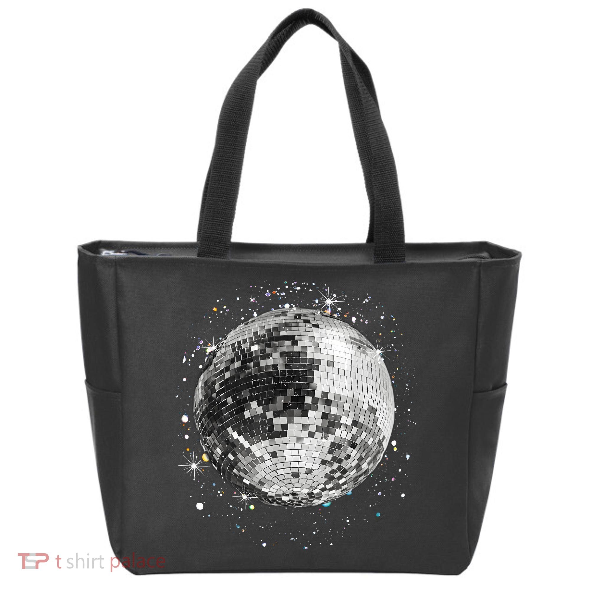 Black And White Disco Ball Club Retro Tote Bag