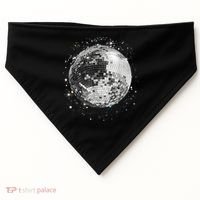 Black And White Disco Ball Club Retro USA-Made Doggie Bandana thumb 0