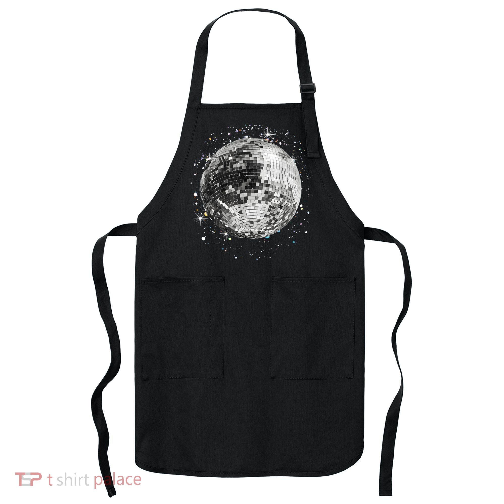 Black And White Disco Ball Club Retro Apron