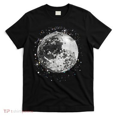 Black And White Disco Ball Club Retro T-Shirt