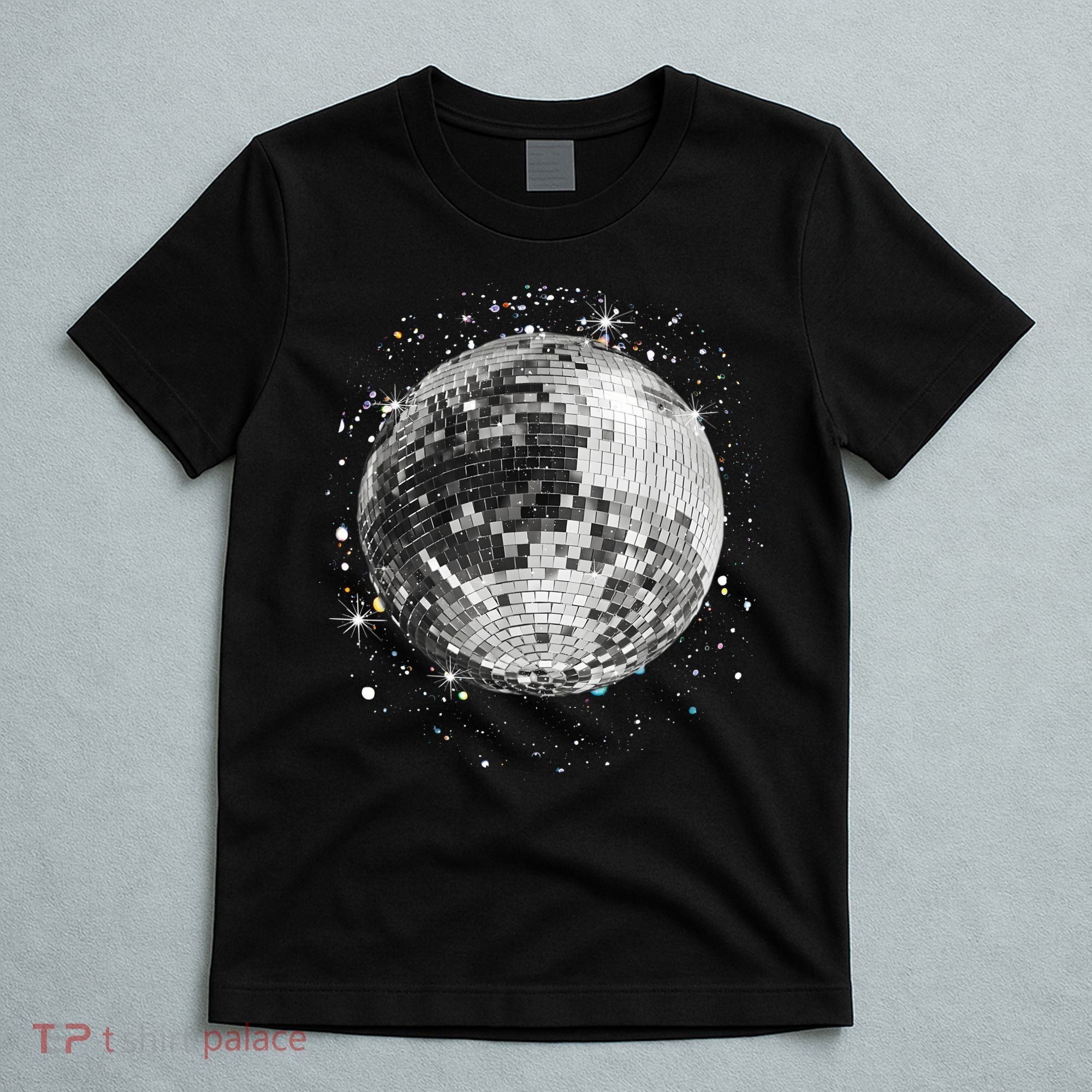 Black And White Disco Ball Club Retro T-Shirt