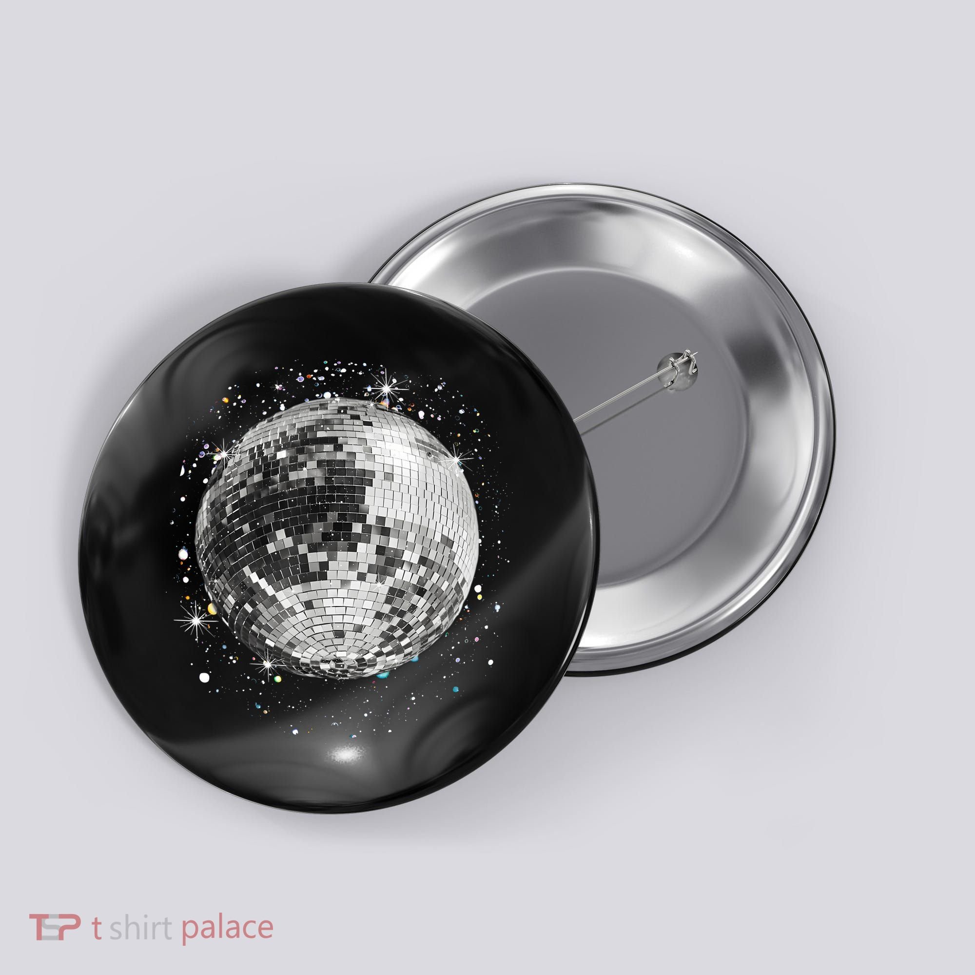 Black And White Disco Ball Club Retro Button