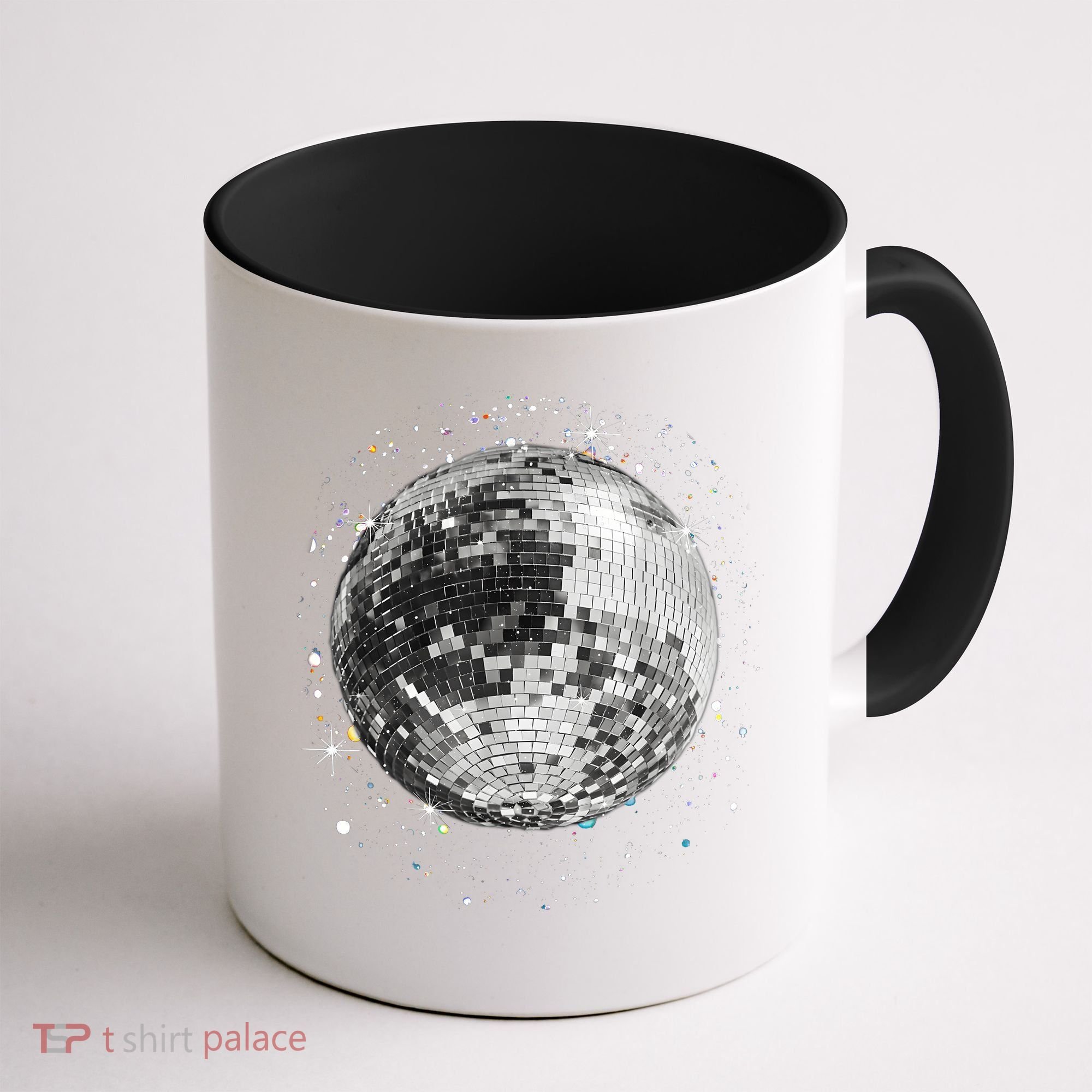 Black And White Disco Ball Club Retro Coffee Mug